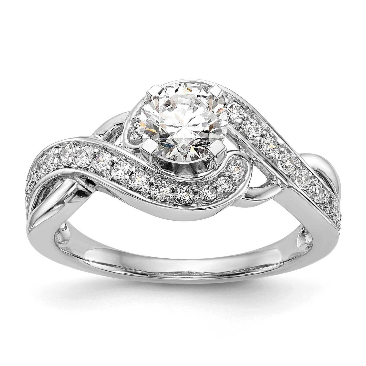 Criss-Cross Peg Set 1/3 Carat Diamond Semi-Mount Engagement Ring 14k White Gold RM2543E-033-WAA, MP…