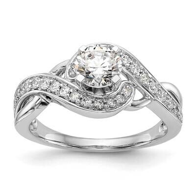 Criss-Cross Peg Set 1/3 Carat Diamond Semi-Mount Engagement Ring 14k White Gold RM2543E-033-WAA, MP…