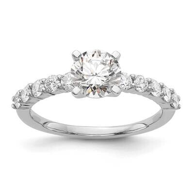 Peg Set 1/2 Carat Diamond Semi-Mount Engagement Ring 14k White Gold RM2938E-050-WAA, MPN: RM2938E-0…