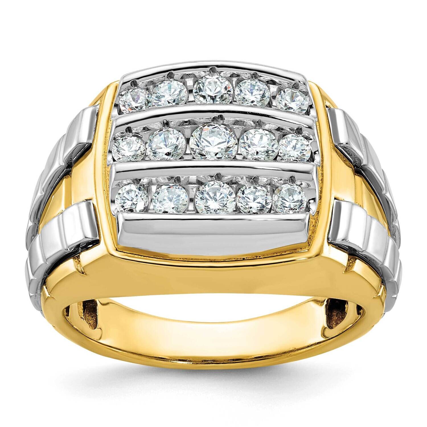 Ibgoodman Men&#39;s Diamond Cluster Ring Mounting 14k Two-Tone Gold B59184-4YW by IBGoodman, MPN: B5918…