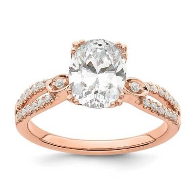 Split Shank Holds 1.5 Carat 9.2X6.9mm Oval Center 1/6 Carat Diamond Semi-Mount Engagement Ring 14k …