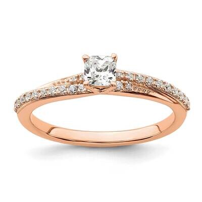 By-Pass Cushion Center 1/2 Carat Tw. Diamond Complete Engagement Ring 14k Rose Gold RM8859E-033-CRA…