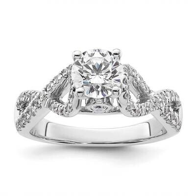 Infinity Peg Set 1/2 Carat Diamond Semi-Mount Engagement Ring 14k White Gold RM2564E-041-WAA, MPN: …