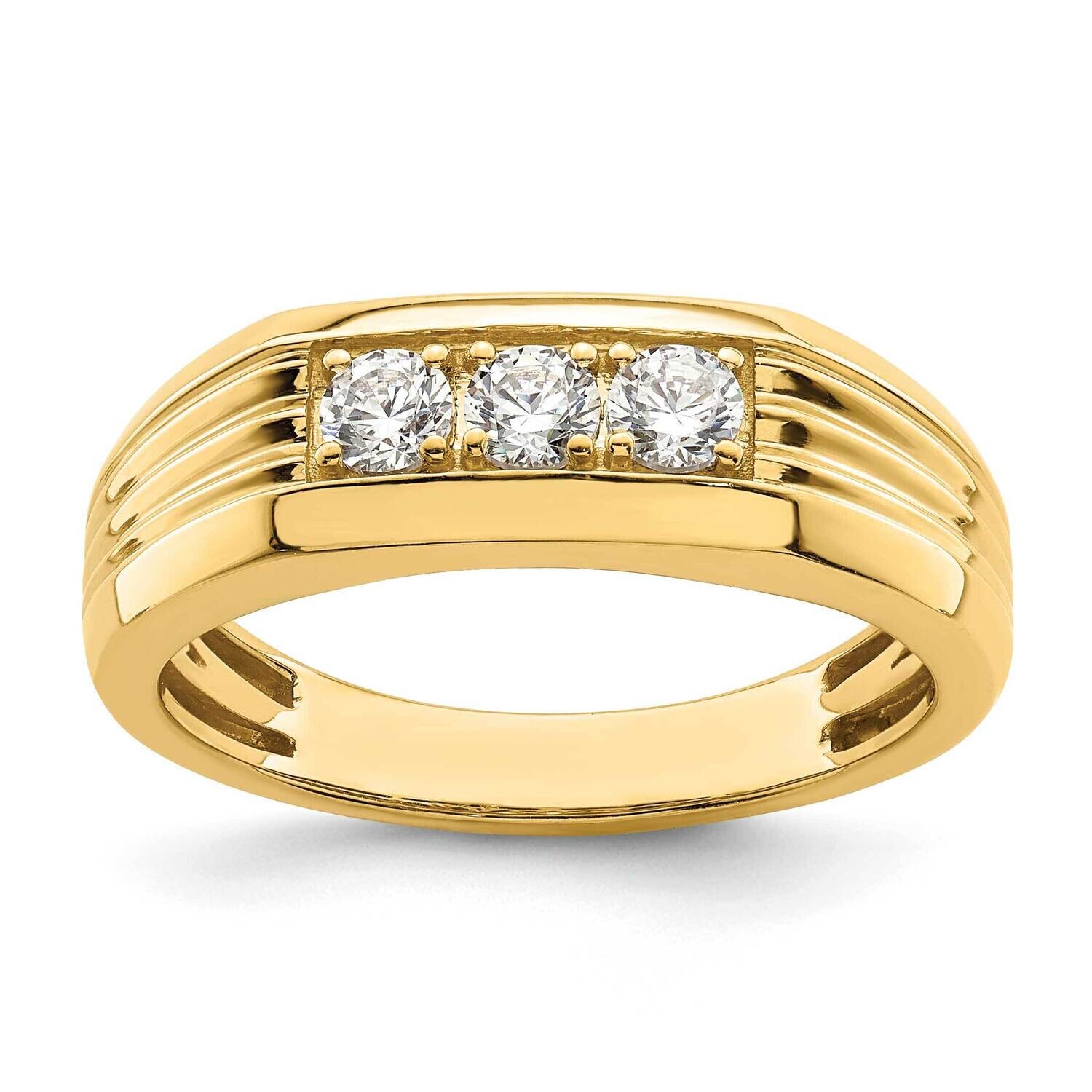 3-Stone 1/2 Carat Diamond Complete Men&#39;s Ring 14k Gold RM7591B-050-YAA, MPN: RM7591B-050-YAA, 19690…