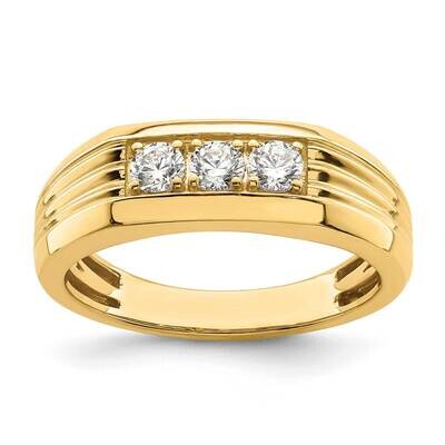 3-Stone 1/2 Carat Diamond Complete Men&#39;s Ring 14k Gold RM7591B-050-YAA, MPN: RM7591B-050-YAA, 19690…