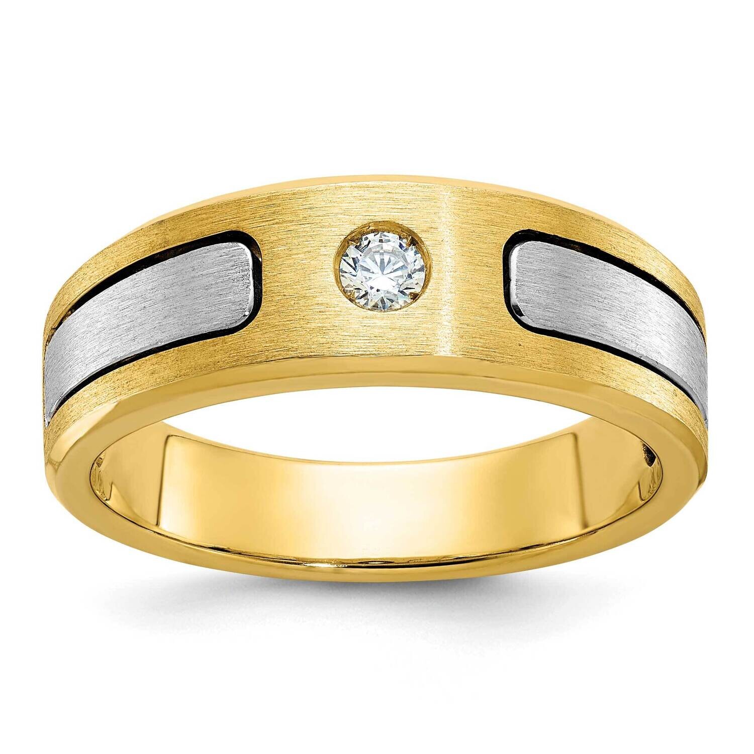 Ibgoodman Men&#39;s Polished Satin Diamond Ring Mounting 14k Two-Tone Gold B63320-4YW by IBGoodman, MPN…
