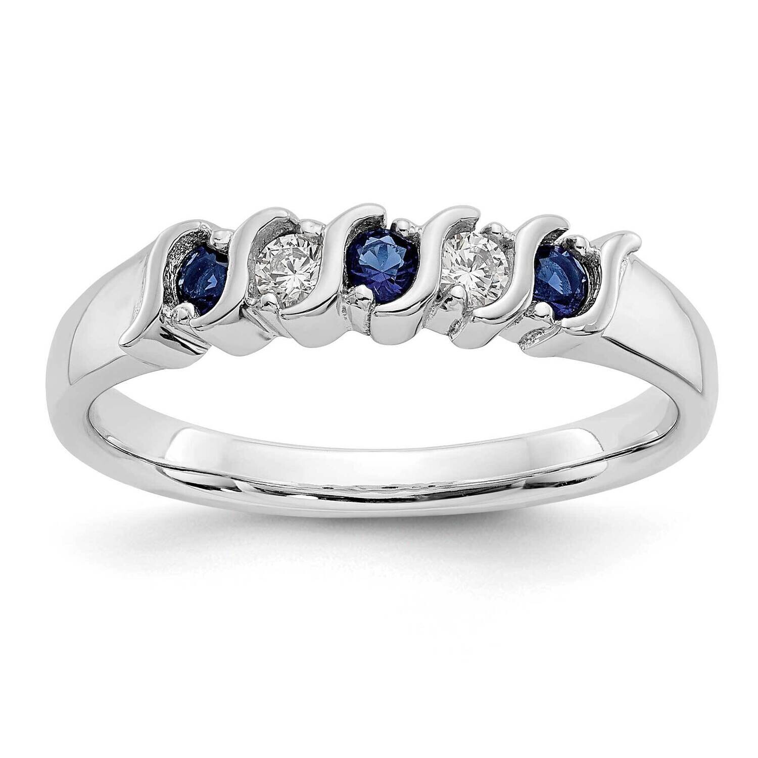 Diamond Sapphire Band 10k White Gold RM3290B-SA-010-1WAA, MPN: RM3290B-SA-010-1WAA, 191101827174