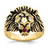 Ibgoodman Men&#39;s Diamond Ruby Antiqued Lion Ring Mounting 14k Gold B05384-4Y by IBGoodman, MPN: B053…