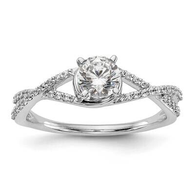 Criss-Cross Peg Set 1/6 Carat Diamond Semi-Mount Engagement Ring 14k White Gold RM2544E-015-WAA, MP…