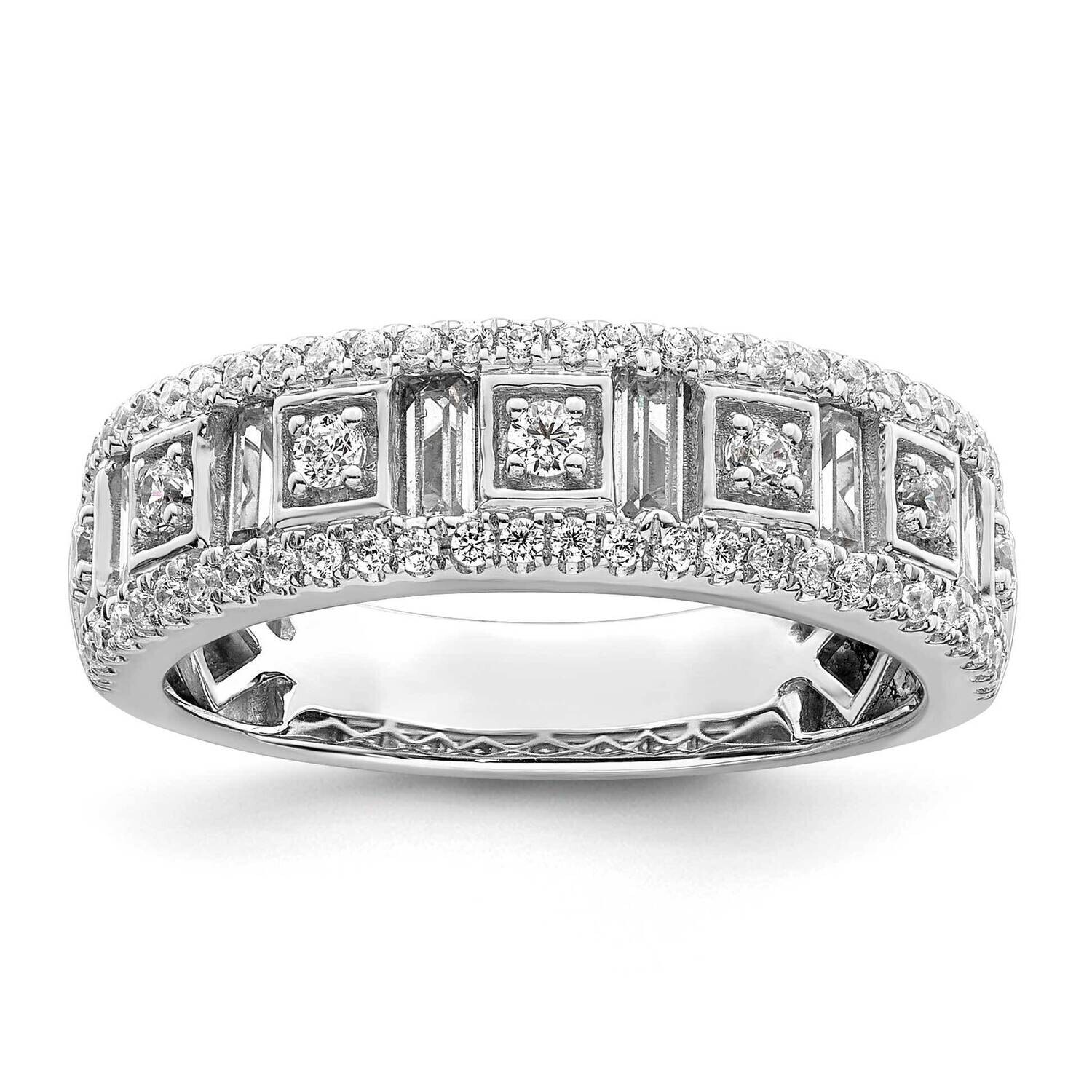 7/8 Carat Round/Baguette Complete Diamond Band 14k White Gold RM8668B-087-WAA, MPN: RM8668B-087-WAA,