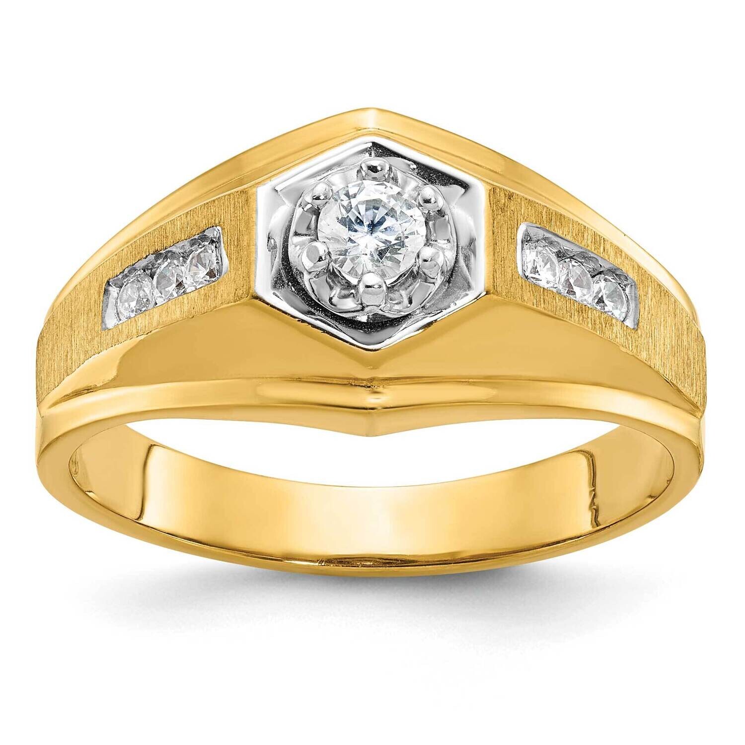 Ibgoodman Men&#39;s Polished Satin Diamond Ring Mounting 14k Gold B58307-4Y by IBGoodman, MPN: B58307-4…