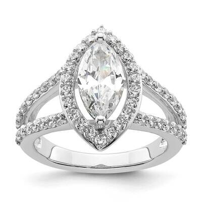 Halo Plus Holds 2 Carat 12X6mm Marquise Center 1 Carat Diamond Semi-Mount Engagement Ring 14k White…