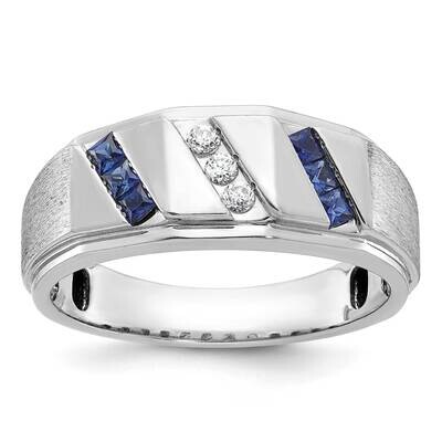 Ibgoodman Men&#39;s Satin Sapphire Diamond Ring Mounting 14k White Gold B57988-4W by IBGoodman, MPN: B5…