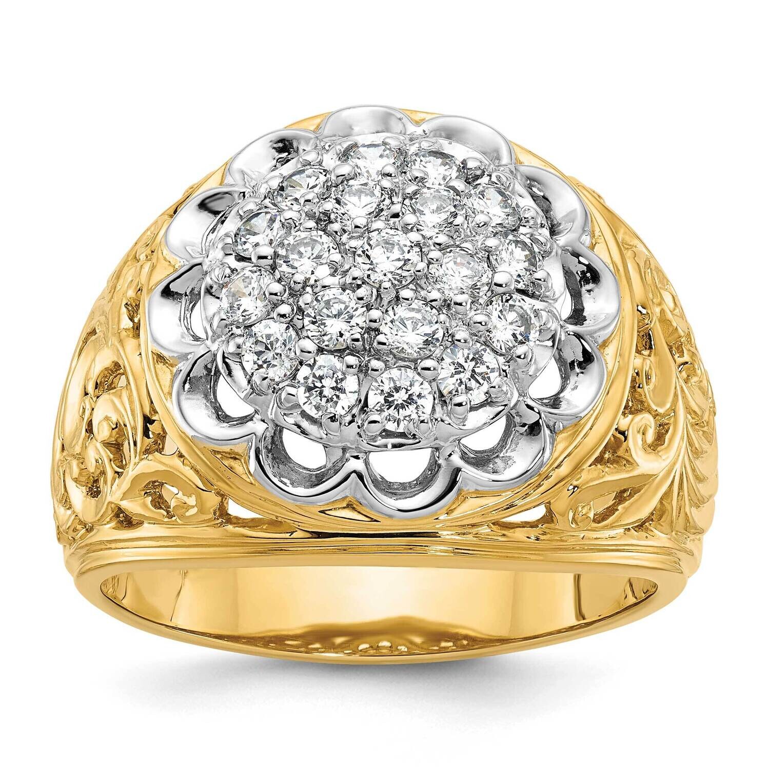 Ibgoodman Men's Diamond Cluster Ring Mounting 14k Two-Tone Gold B01539B-4YW