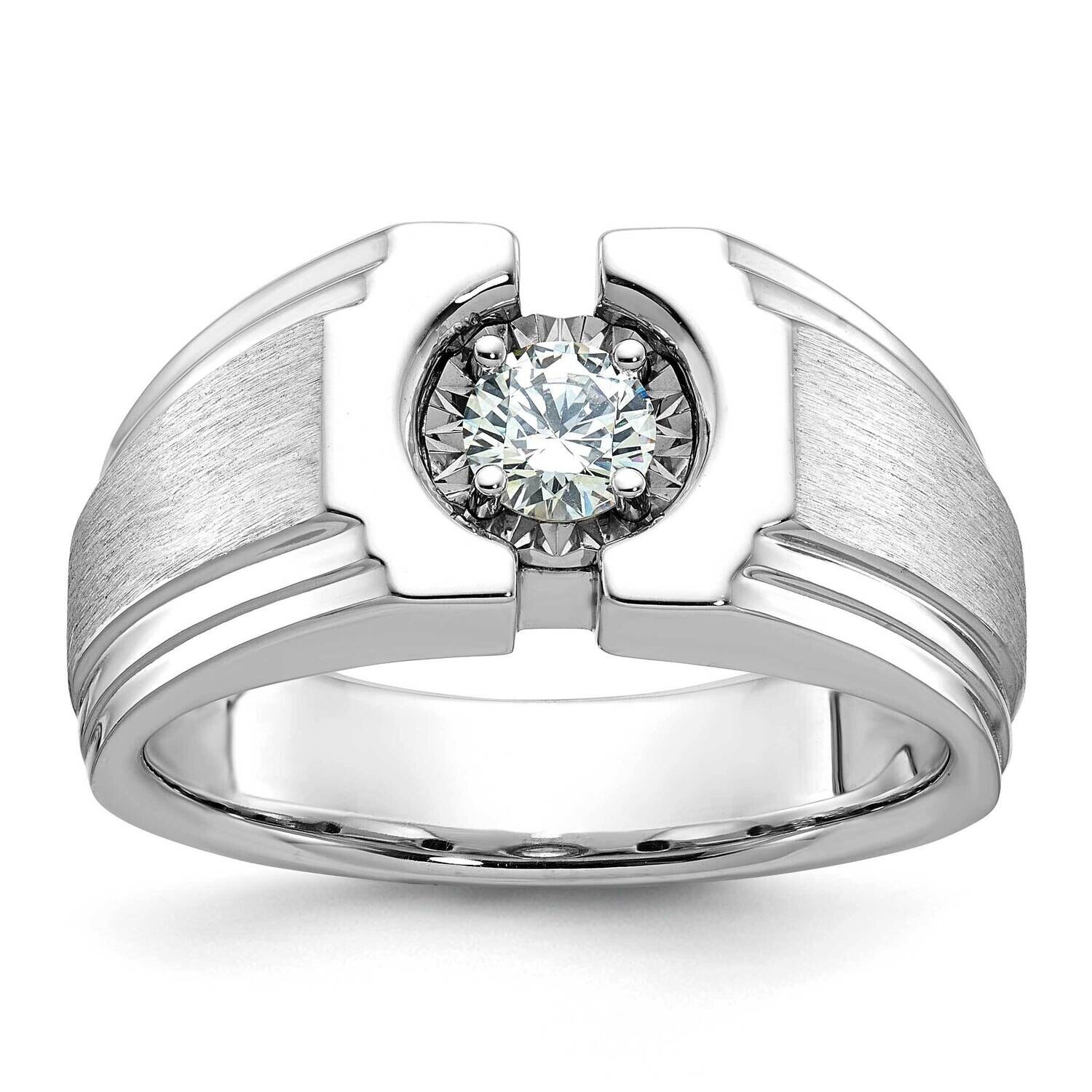Ibgoodman Men&#39;s Polished Satin Diamond Ring Mounting 14k White Gold B59229-4W by IBGoodman, MPN: B5…