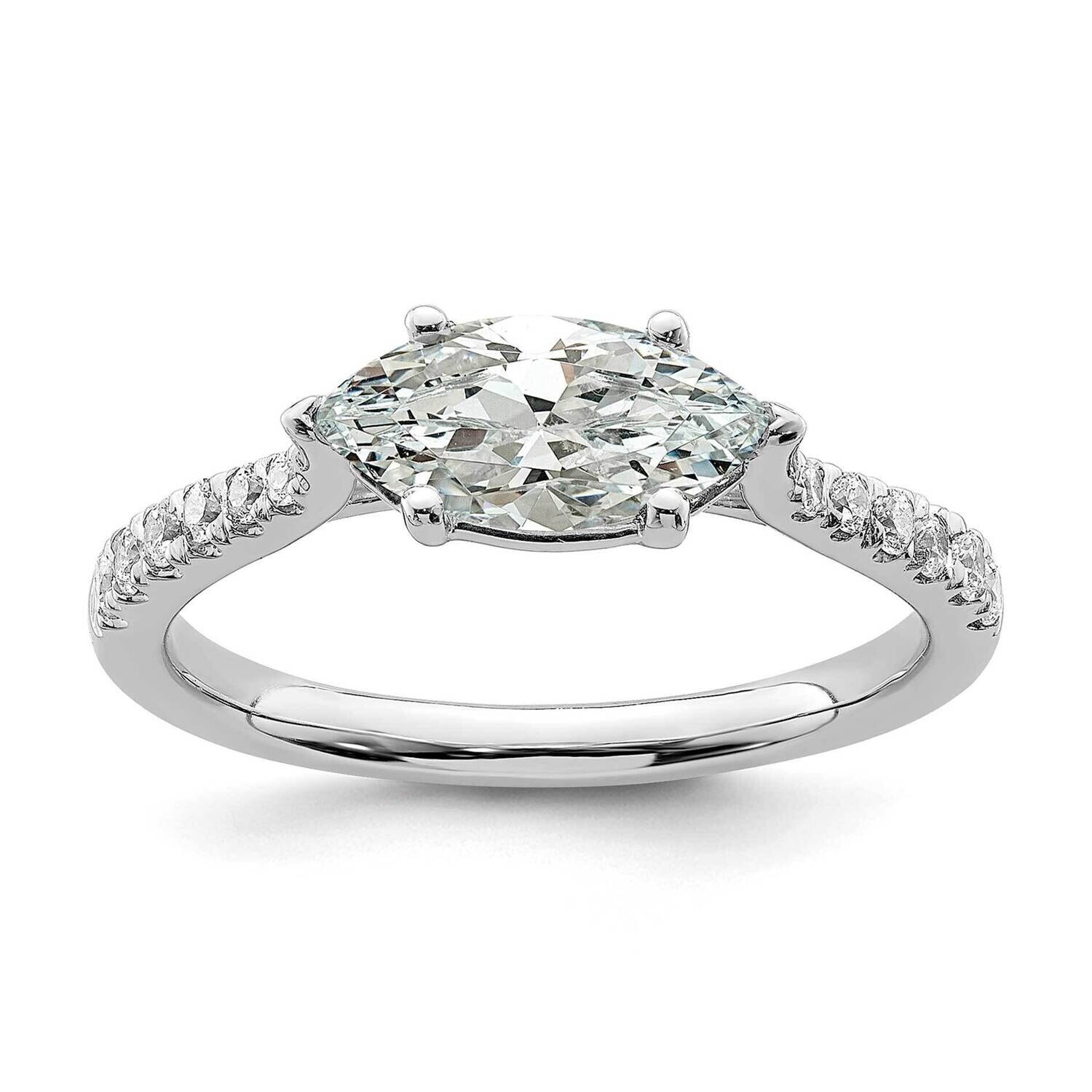 East West Holds 3/4 Carat 9.2X5.00mm Marquise Center 1/5 Carat Diamond Semi-Mount Engagement Ring 1…