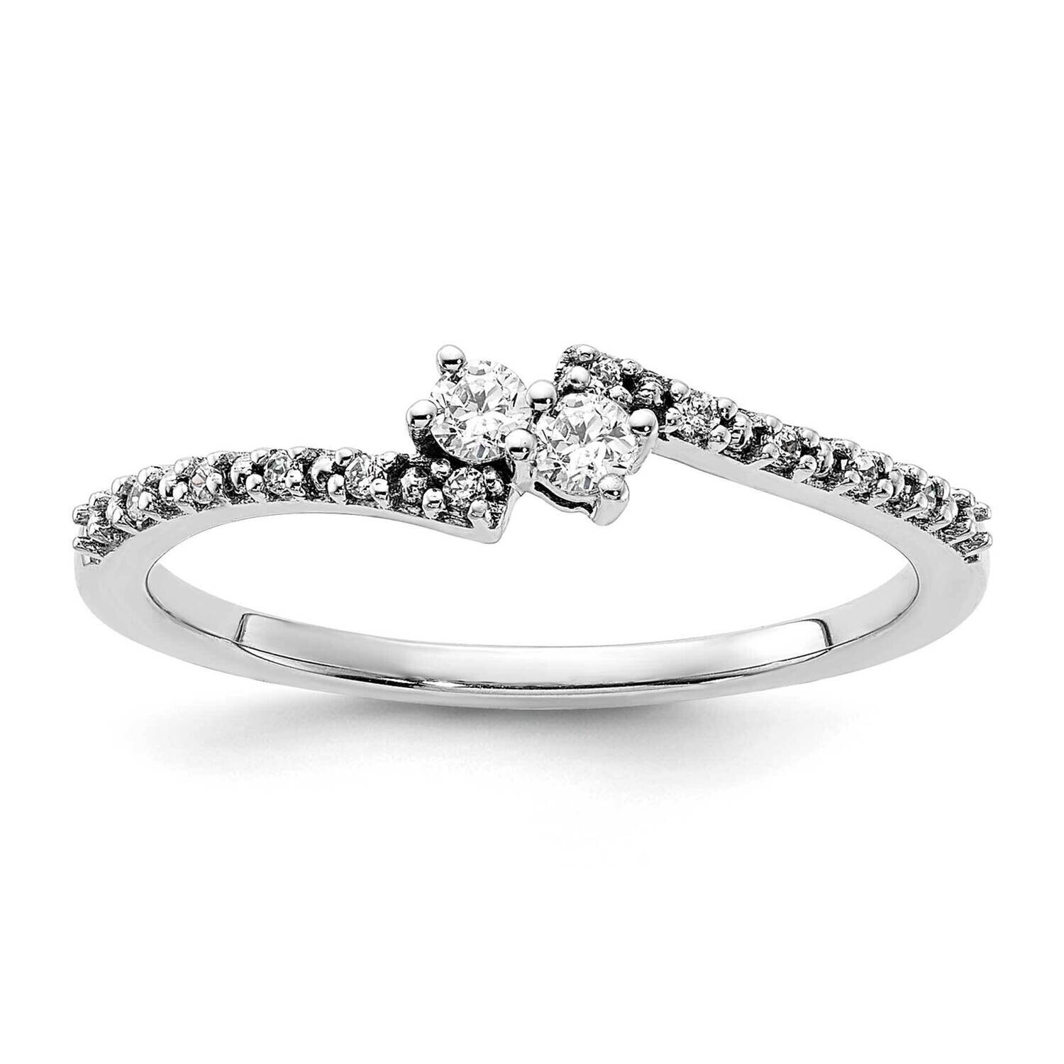 First Promise Bypass 1/6 Carat Round Diamond Complete Promise/Engagement Ring 14k White Gold RM8877…