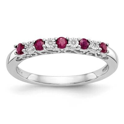 Diamond Ruby Band 10k White Gold RM3452B-RU-001-1WAA, MPN: RM3452B-RU-001-1WAA,