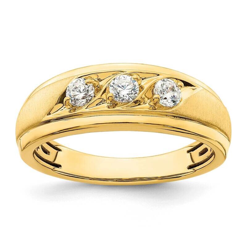 3-Stone 3/8 Carat Diamond Complete Men&#39;s Ring 14k Gold RM7595B-038-YAA, MPN: RM7595B-038-YAA, 19690…