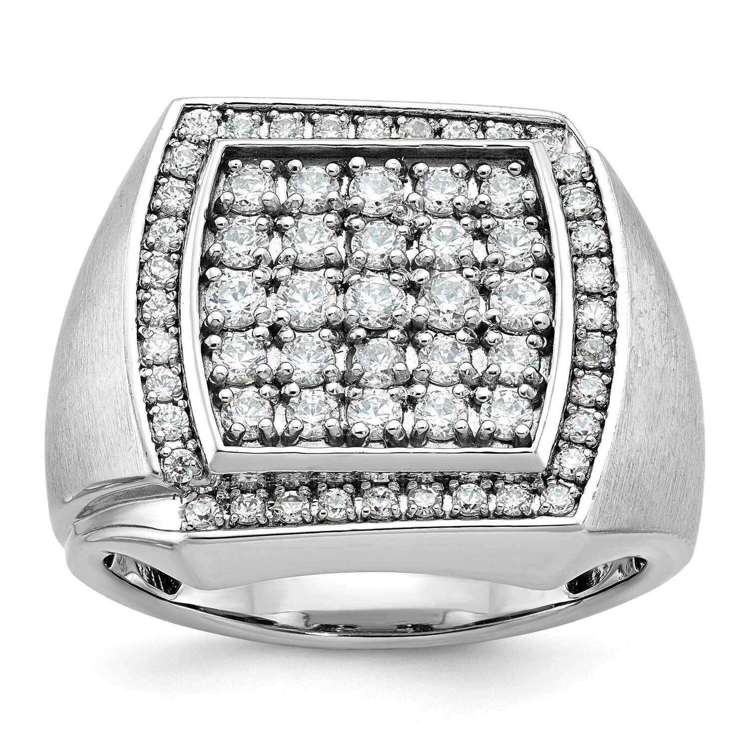 Ibgoodman Men&#39;s Polished &amp; Satin Cluster Ring Mounting 14k White Gold B59140-4W by IBGoodman, MPN: …