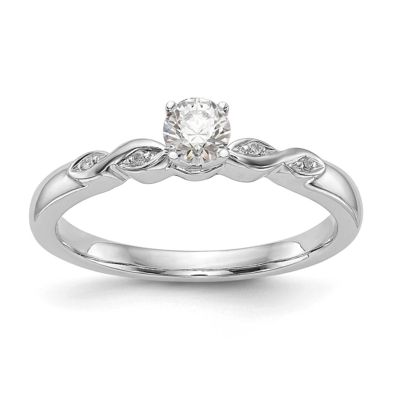 Peg Set .02 Carat Diamond Semi-Mount Engagement Ring 14k White Gold RM2860E-002-WAA, MPN: RM2860E-0…