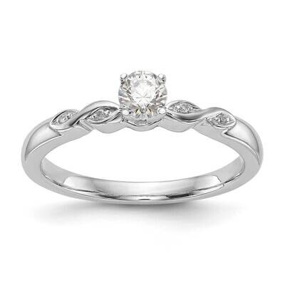 Peg Set .02 Carat Diamond Semi-Mount Engagement Ring 14k White Gold RM2860E-002-WAA, MPN: RM2860E-0…