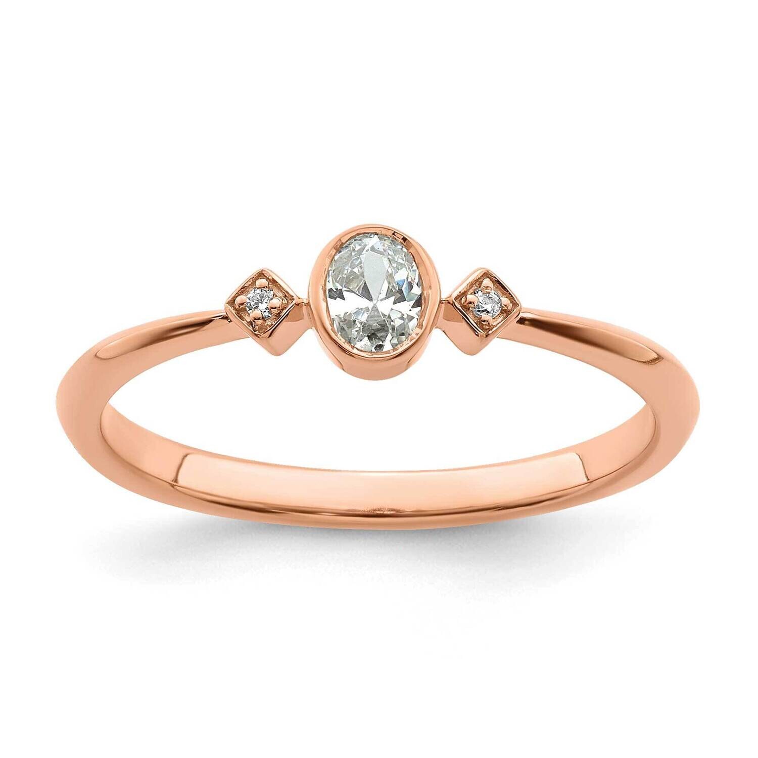 Petite 3-Stone 1/15 Carat Oval Diamond Complete Promise/Engagement Ring 14k Rose Gold RM7235E-011-R…