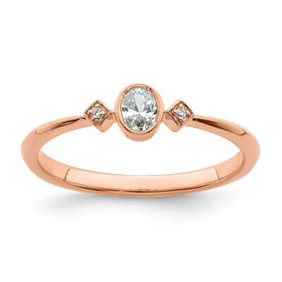 Petite 3-Stone 1/15 Carat Oval Diamond Complete Promise/Engagement Ring 14k Rose Gold RM7235E-011-R…