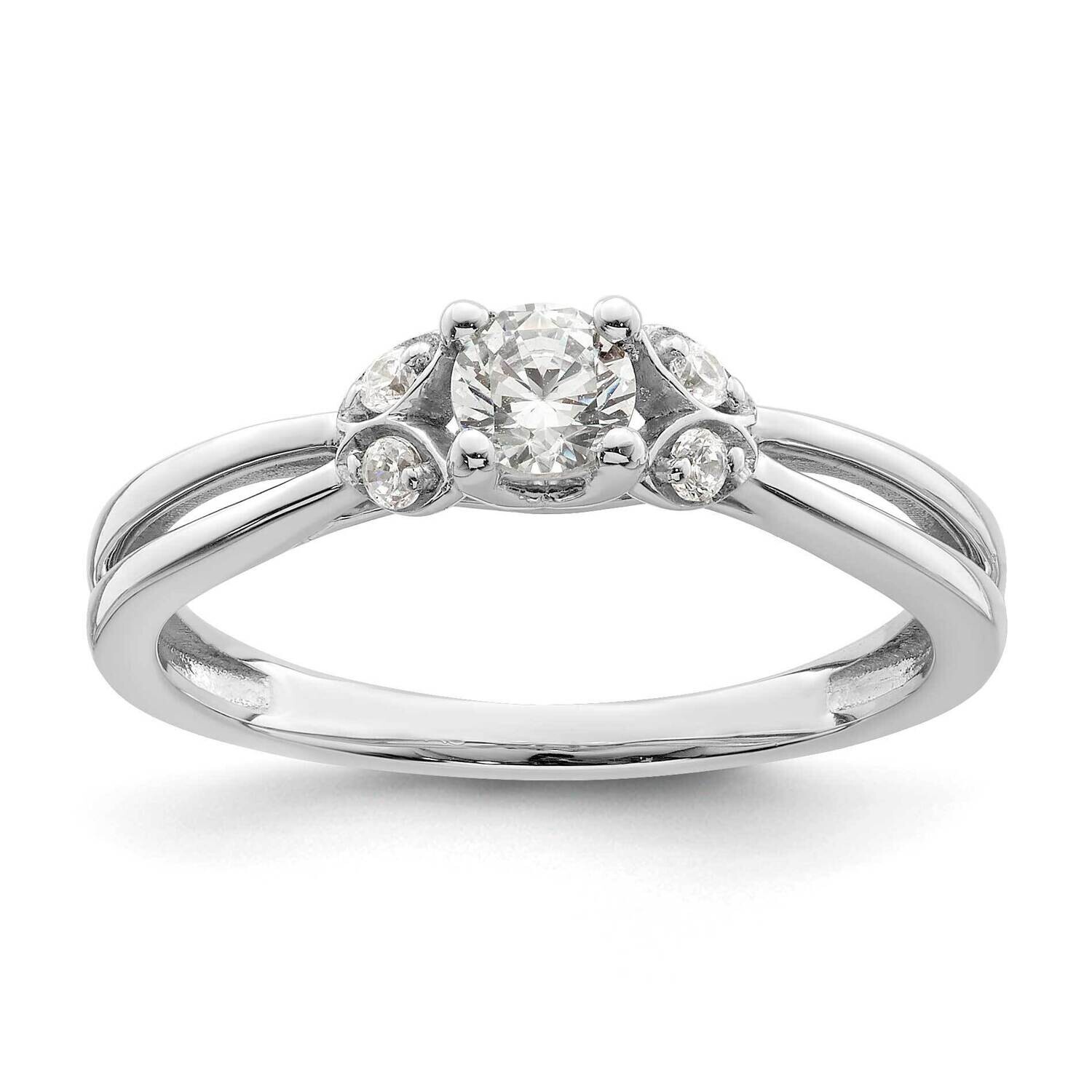 First Promise Split Shank 1/3 Carat Round Diamond Complete Promise/Engagement Ring 14k White Gold R…