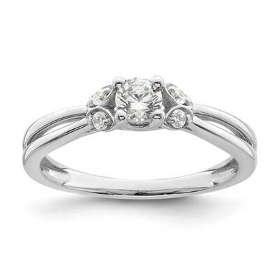 First Promise Split Shank 1/3 Carat Round Diamond Complete Promise/Engagement Ring 14k White Gold R…