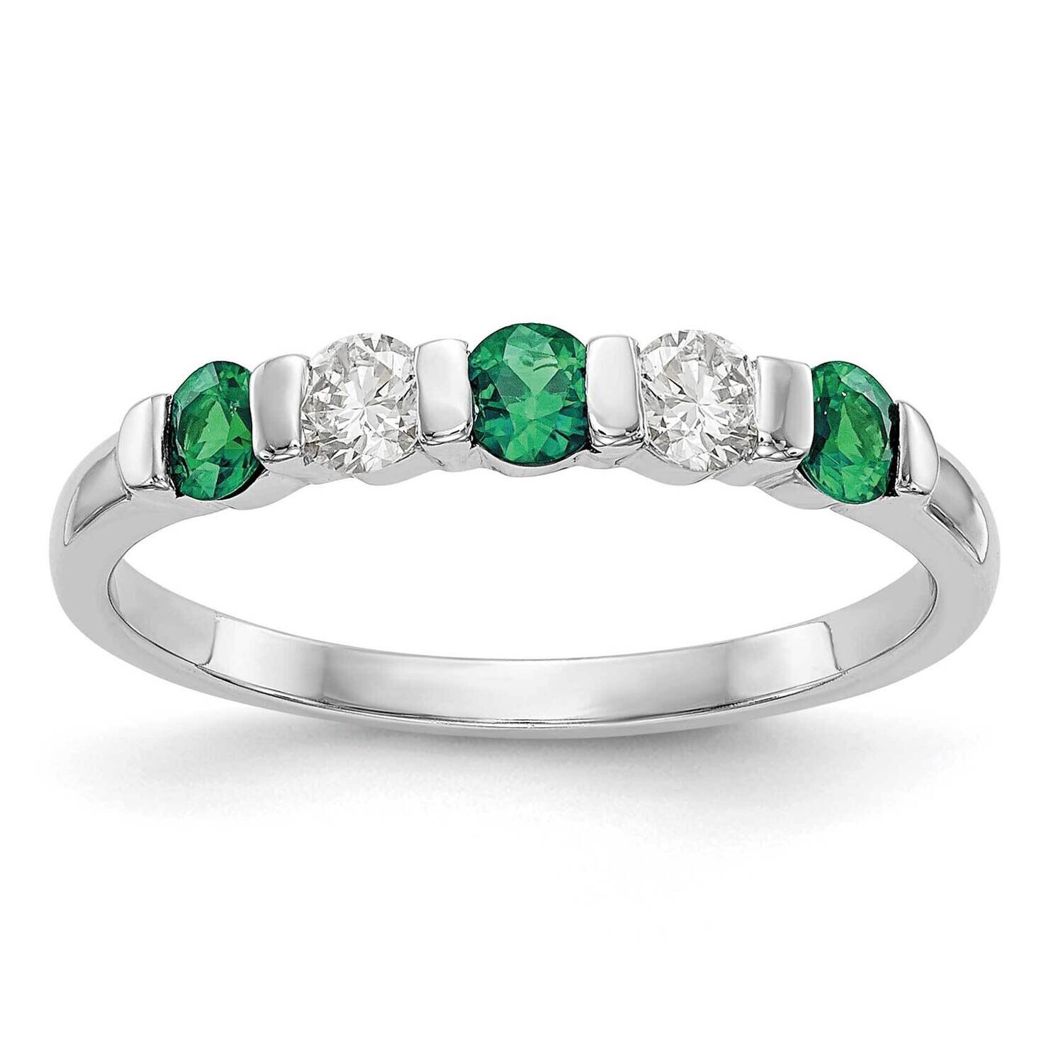 1/5 Carat Diamond Emerald Complete Band 14k White Gold RM3285B-EM-019-WAA