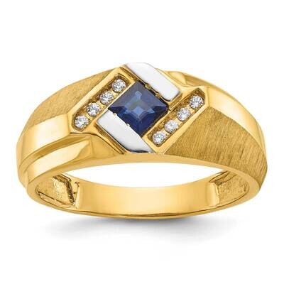 Ibgoodman Men&#39;s Cr.Sapphire Diamond Satin Complete Ring 10k Gold B57724-0YCS/A by IBGoodman, MPN: B…