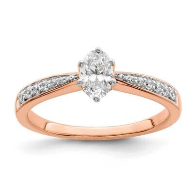 Leaf Design Holds 1/2 Carat 6.4X4.9mm Oval Center 1/8 Carat Diamond Semi-Mount Engagement Ring 14k …