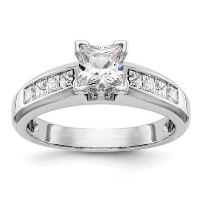 Peg Set 1/2 Carat Channel-Set Princess Diamond Semi-Mount Engagement Ring 14k White Gold RM2683E-05…