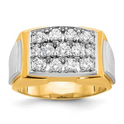 Ibgoodman Men&#39;s Polished Satin Cluster Ring Mounting 14k Two-Tone Gold B58219-4WY by IBGoodman, MPN…