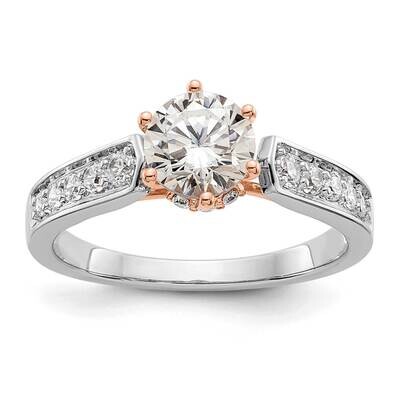 Rose Gold Holds 1 Carat 6.5mm Round Center 1/3 Carat Diamond Semi-Mount Engagement Ring 14k White G…