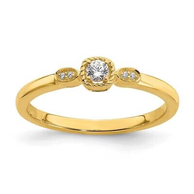 Rope Edge Petite 1/15 Carat Round Diamond Complete Promise/Engagement Ring 14k Gold RM7787E-010-YAA…