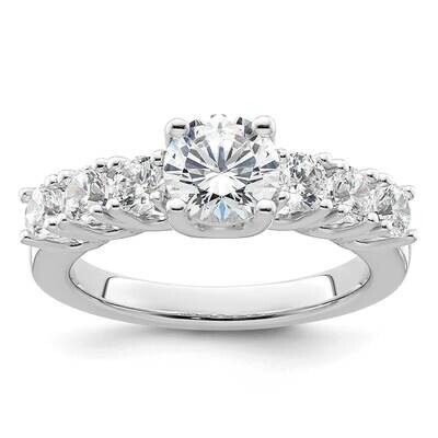 Holds 1 Carat 6.5mm Round Center 7/8 Carat Diamond Semi-Mount Engagement Ring 14k White Gold RM2772…