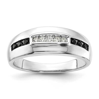1/4 Carat White Black Diamond Complete Men&#39;s Ring 14k White Gold RM8882B-025-WAA, MPN: RM8882B-025-…