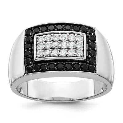 Ibgoodman Men&#39;s Polished Rectangular Cluster Ring Mounting 14k White Gold B59106-4W by IBGoodman, M…