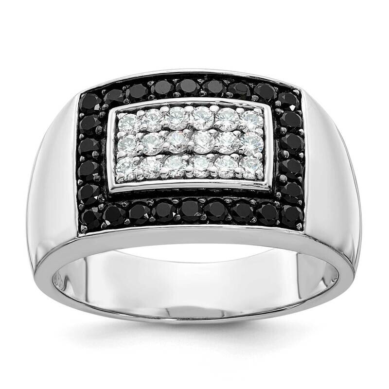 Ibgoodman Men&#39;s Polished Rectangular Cluster Ring Mounting 14k White Gold B59106-4W by IBGoodman, M…