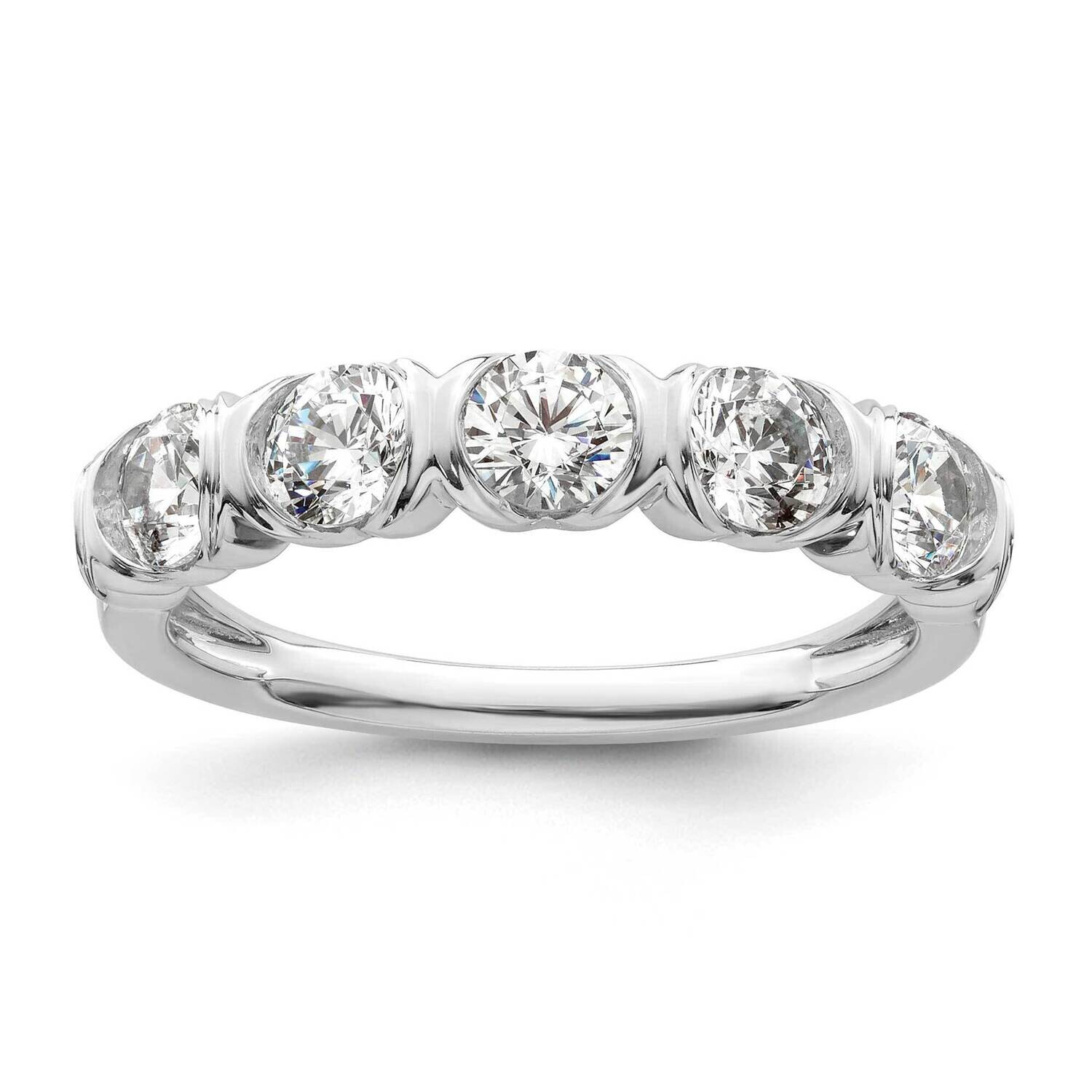 5-Stone 1 Carat Diamond Complete Wedding Band 14k White Gold RM8631B-107-WAA