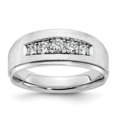 Ibgoodman Men&#39;s Polished Brushed 5-Stone Ring Mounting 14k White Gold B58075-4W by IBGoodman, MPN: …