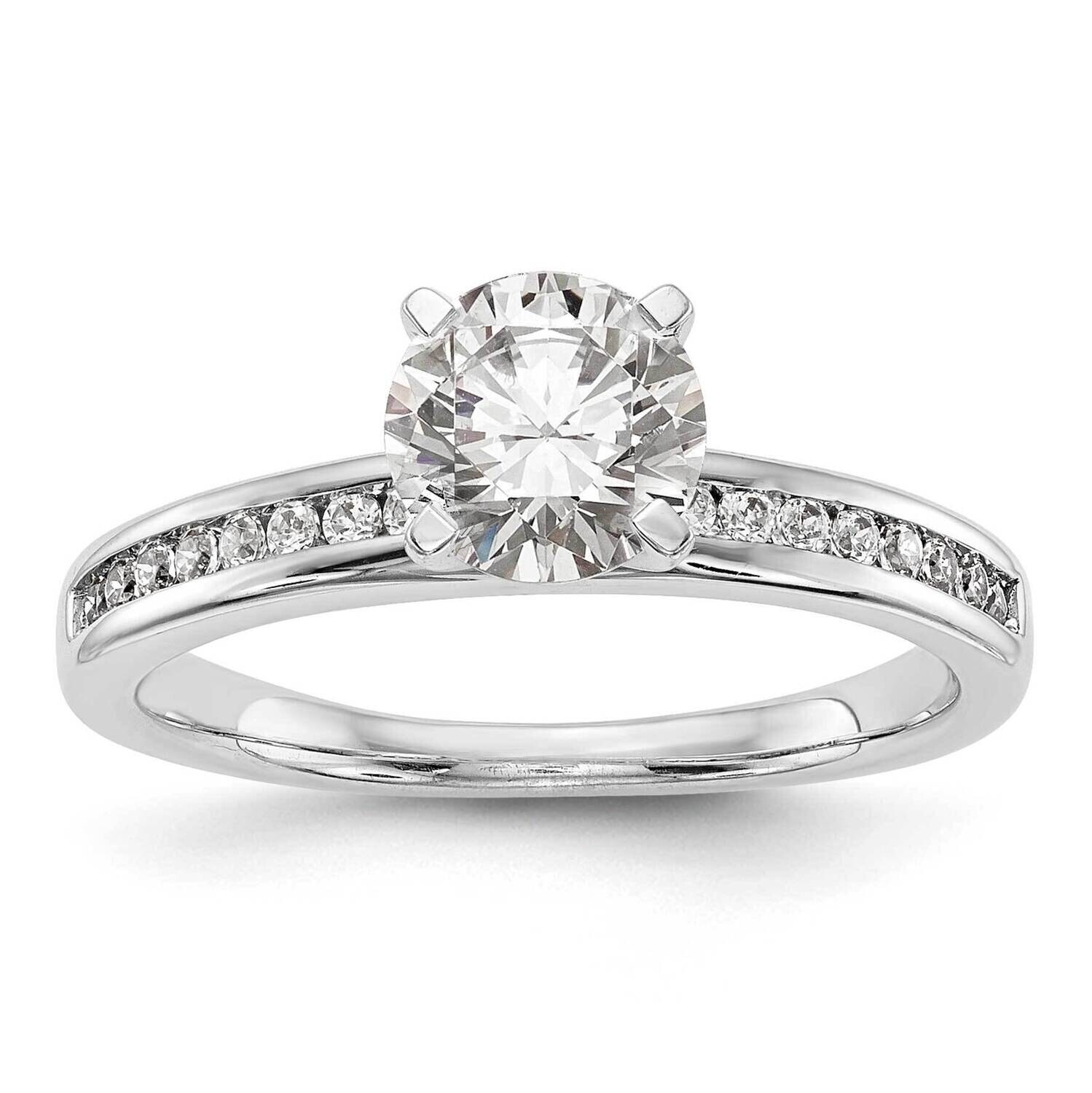 Peg Set 1/5 Carat Channel-Set Diamond Semi-Mount Engagement Ring 14k White Gold RM2660E-018-WAA, MP…