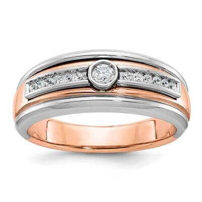 White Rose Gold Ibgoodman Men&#39;s Diamond Ring Mounting 14k Two-Tone Gold B64030-4RW by IBGoodman, MP…