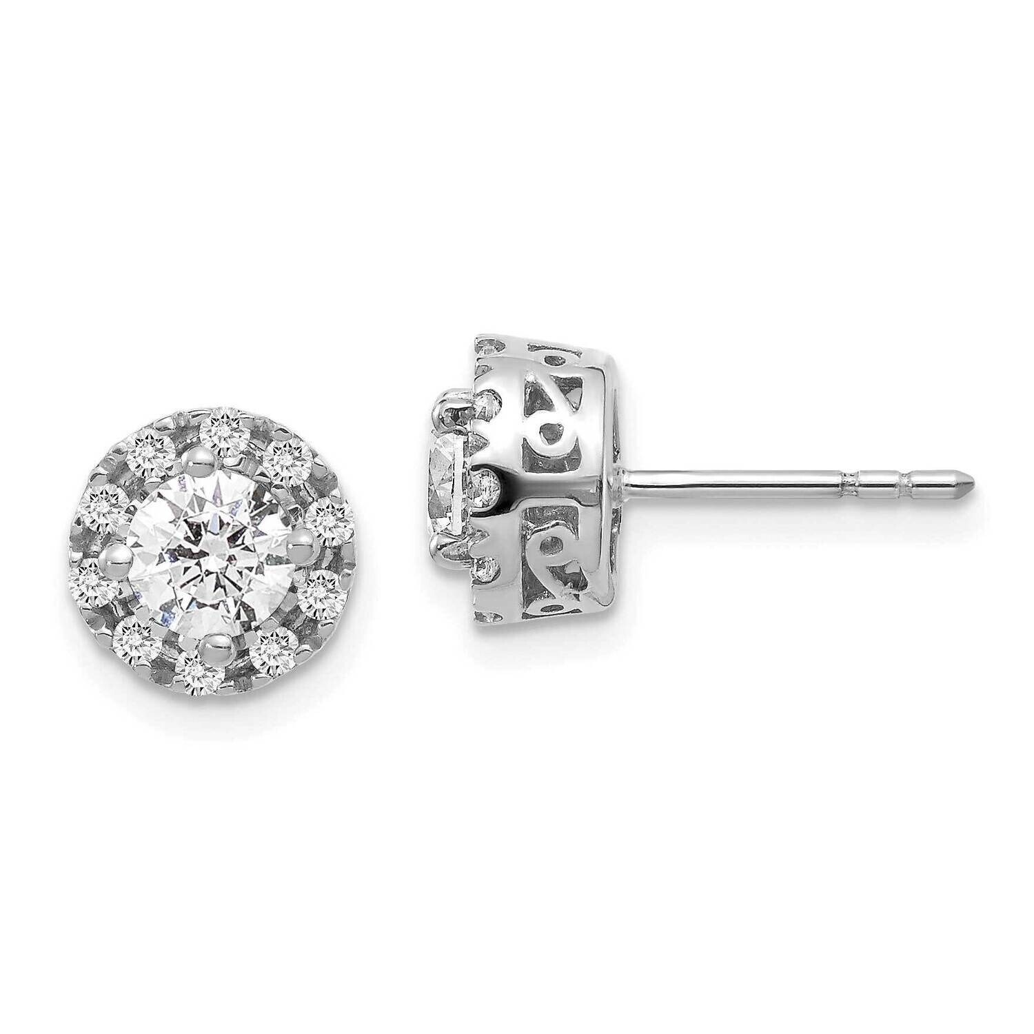 Diamond Semi-Mount Stud Earrings 14k White Gold EM5483-025-WA, MPN: EM5483-025-WA,
