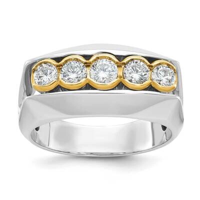 Ibgoodman Men&#39;s Polished Graduated 5-Stone Ring Mounting 14k Two-Tone Gold B64167-4WY by IBGoodman,…