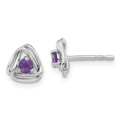 Amethyst Post Earrings 14k White Gold EM7395-AM-W, MPN: EM7395-AM-W, 191101401770