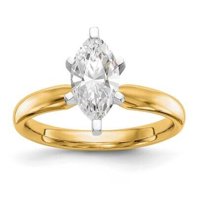 5/8 Carat Medium-Weight Comfort-Fit 6-Prong Tulip-Head Marquise Solitaire Ring Mounting 14k Two-Ton…