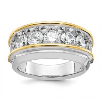 Ibgoodman Men&#39;s Polished 7-Stone Ring Mounting 14k Two-Tone Gold B64096-4WY by IBGoodman, MPN: B640…